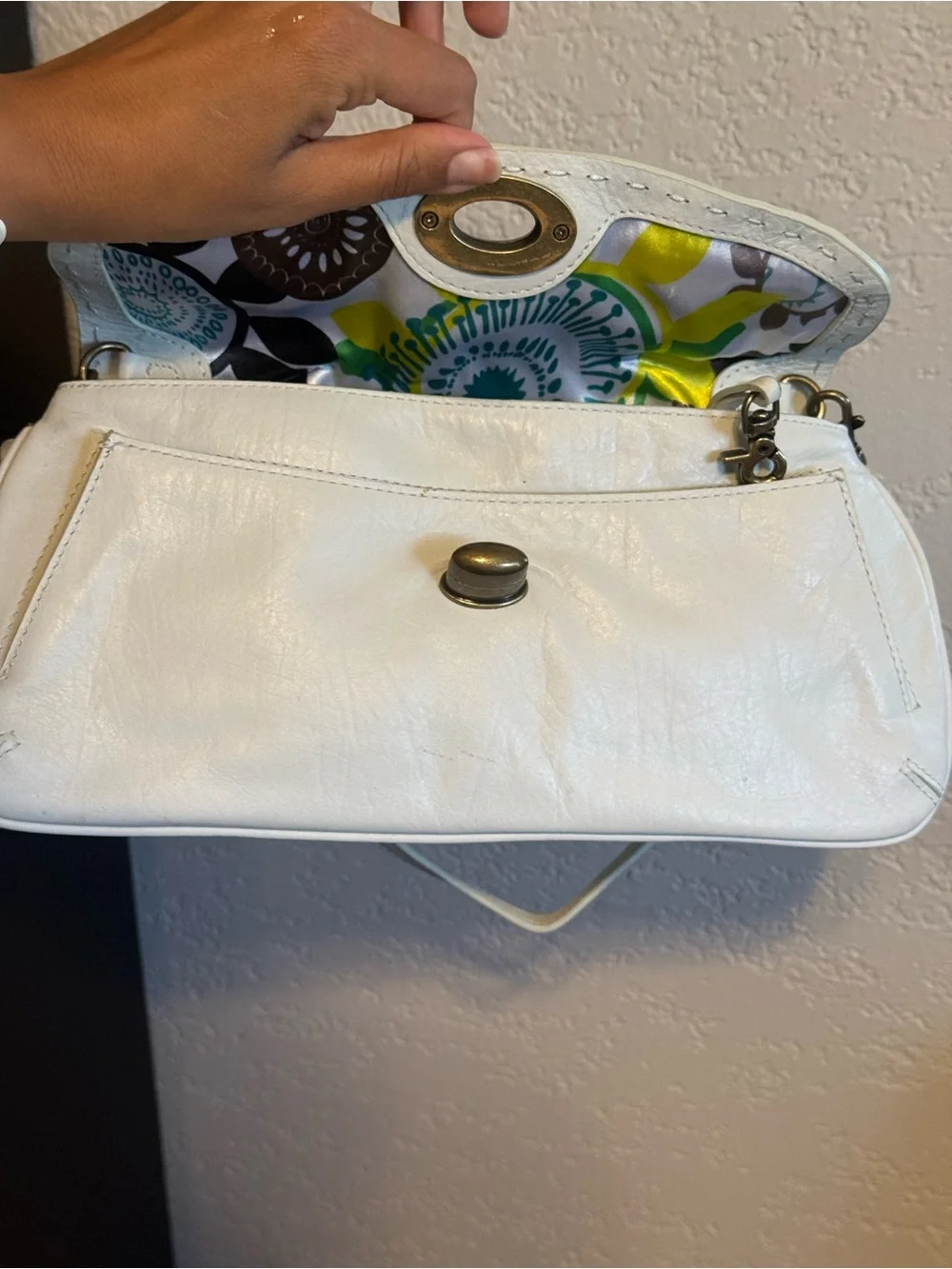 Kate Landry | Y2K Vintage White Shoulder Bag - genuine leather
